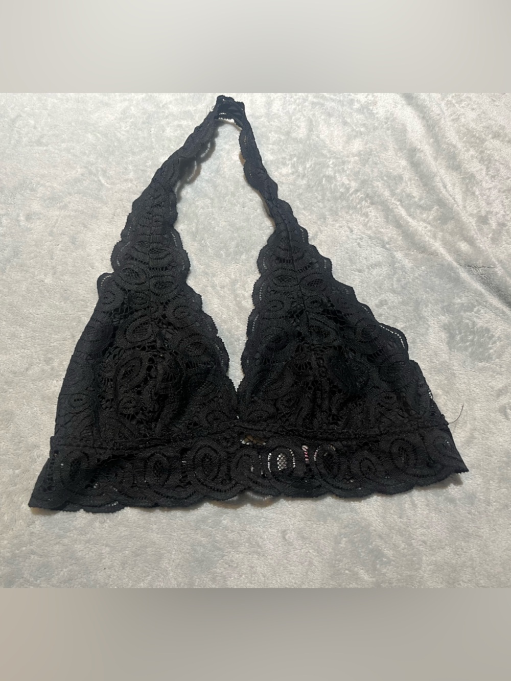 PINK Victoria's Secret Black Lace Bralette with Pink Logo Tag